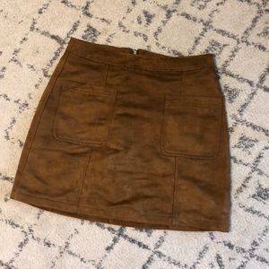 Suede Camel Skirt